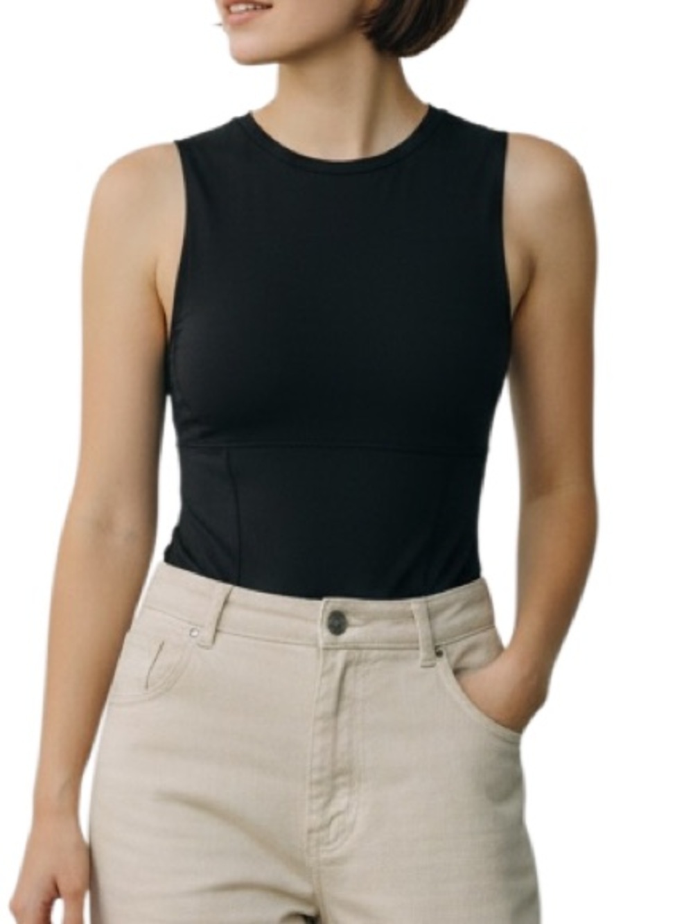 House of Harlow Sleeveless Bodysuit Top Black